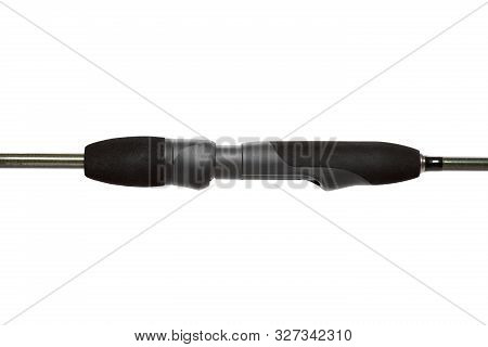 Spinning, Handle Of Fishing Rod On White Background.