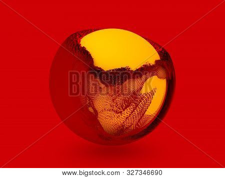 Abstract Background With Sphere And Glowing Core. 3d Renering