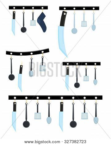 Abstract Creative Funny Cartoon Kitchen Appliances Set Isolated On Transparent Background. For Web A