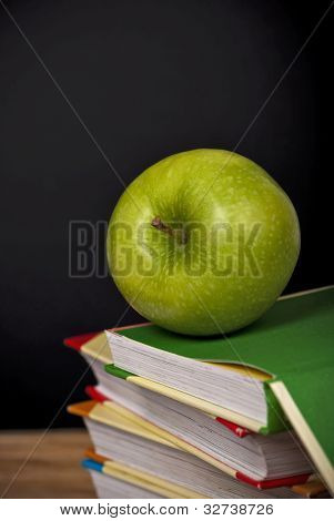books and an apple