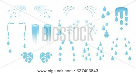 Shedding Tears, Tear Streams, Tears Drops Flows, Crying, Weeping, Sobbing Or Mourning Vector Illustr
