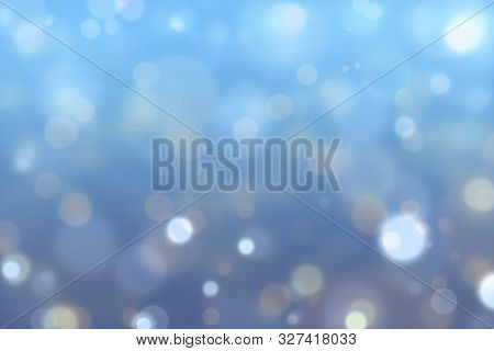 Festive Abstract Fairy Tale Blurred Background With White Bokeh Lights Of Different Sizes On A Gradi