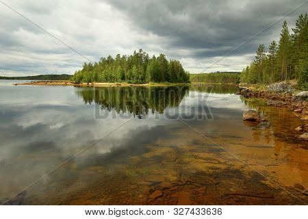 Hdr Shot At The Stream Skelleftealven In Vasterbotten, Sweden
