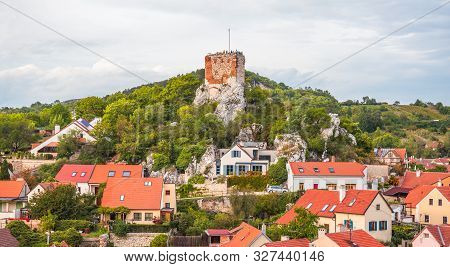 Goat Tower (kozi Hradek) As Seen From Clock Tower In Mikulov, South Moravia, Czech Republic