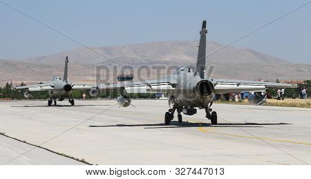 Fighter Aircraft Taxi In Konya Airport