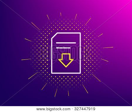 Download Document Line Icon. Halftone Pattern. Information File Sign. Paper Page Concept Symbol. Gra