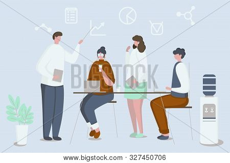 Concept Of The Coworking Center. Business Meeting. Shared Working Environment.