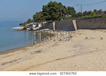 Thasos, Greece - April 5, 2016:  Amazing View Of Skala Sotiros, Thassos Island, East Macedonia And T