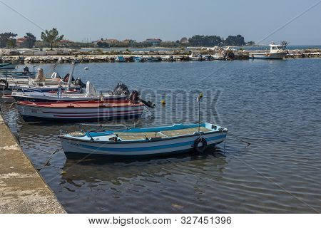 Thasos, Greece - April 5, 2016: Port Of Skala Rachoniou, Thassos Island, East Macedonia And Thrace, 