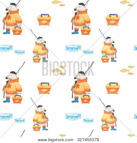 Polar Bear Christmas Story For Wrapping Paper Or Textile