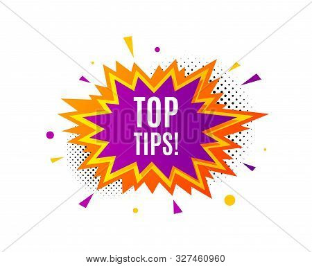 Top Tips Symbol. Banner Badge, Offer Sticker. Education Faq Sign. Best Help Assistance. Top Tips Ban