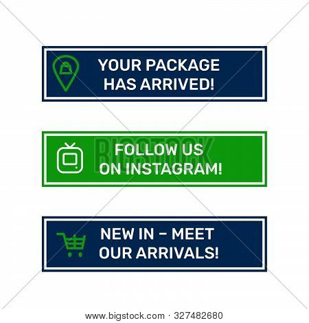 The Set Of Simole Design Web Banners For The Online Shopping Announcement. Simple Vector Design. Tag