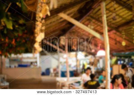 Blur Picture Of Restaurant In The Pataya Thailand