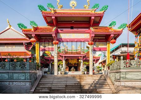 Phuket Town, Thailand - January 21st 2019: The Jui Tui Chinese Shrine. The Many Temples Reflect The 