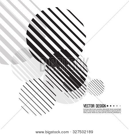 Abstract Monochrome Background With Spherical Geometric Shape. Vector Dynamic Spheres From Diagonal 