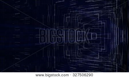 Abstract Glow Digital In Dark - Abstraction Of Data Communication, Computer Generated Background, 3d