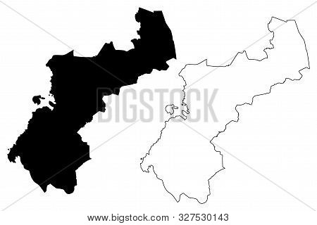 North Ostrobothnia Region (republic Of Finland) Map Vector Illustration, Scribble Sketch North Ostro