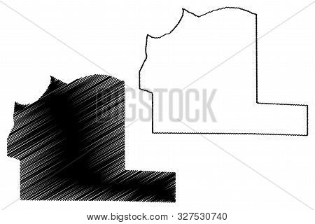 Al Wahat District (districts Of Libya, State Of Libya, Cyrenaica) Map Vector Illustration, Scribble 