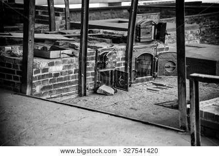 Crematories In A Concentration Camp, Holocaust Detail And Extermination