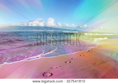 Beautiful Hawaiian Abstract Beach Art High Quality