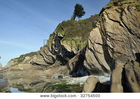 Reflections of cliffs at Lester Point