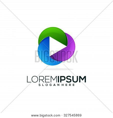 Play Logo Icon Colorful Business Copany Name