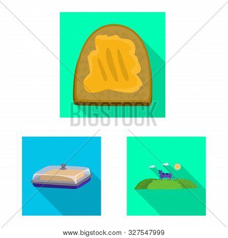 Vector Illustration Of Creamy And Product Symbol. Set Of Creamy And Farm Vector Icon For Stock.