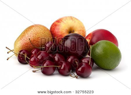 Fruit verscheidenheid geïsoleerd op witte achtergrond
