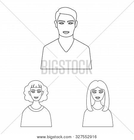 Vector Design Of Character And Avatar Icon. Set Of Character And Person Vector Icon For Stock.