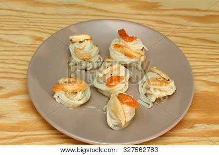 Gluten-free Food. Rice Noodle. Stew Of Chicken And Rice Flour