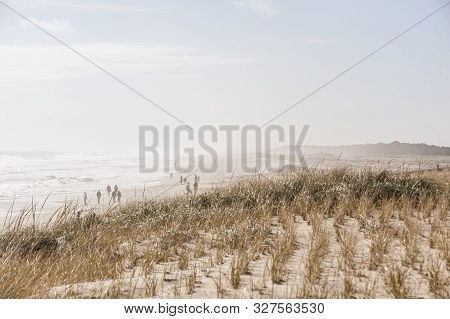 Orleans, Massachusetts, Usa - October 13, 2019: Haze Along Nauset Beach Caused By Several Days Of He