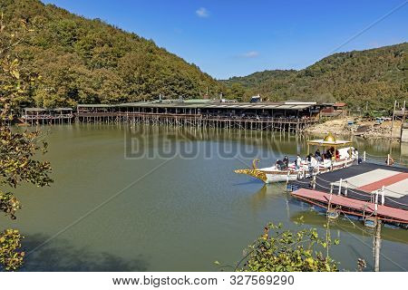Sile,istanbul,turkey-october 13,2019.saklı Lake Is An Artificial Dam Lake Located In Karamandere Vil