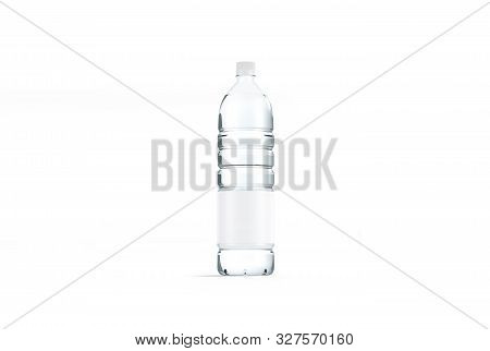 Blank Transparent Plastic Bottle Mock Up, Isolated, 3d Rendering. Empty Mineral Water Package Mockup