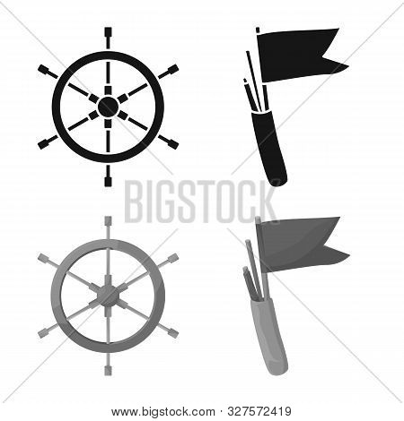 Isolated Object Of Journey And Seafaring Symbol. Collection Of Journey And Vintage Stock Symbol For 