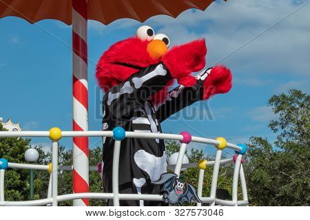 Orlando, Florida. October 5, 2019. Elmo In Sesame Street Party Parade At Seaworld 57