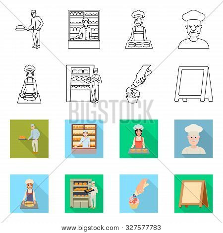 Isolated Object Of Bakery And Natural Sign. Collection Of Bakery And Business Stock Symbol For Web.