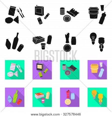Isolated Object Of Waste And Garbage Icon. Set Of Waste And Reuse Vector Icon For Stock.