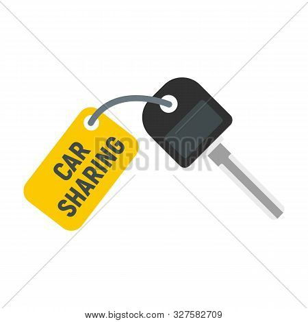 Car Sharing Key Icon. Flat Illustration Of Car Sharing Key Vector Icon For Web Design