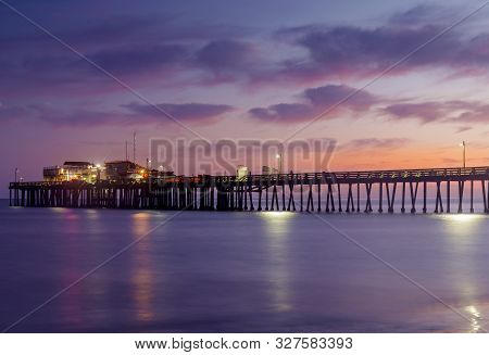 Dusk Over Capitola Wharf. Capitola, Santa Cruz County, California, Usa.