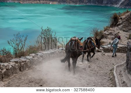 The Quilotoa Volcano In Ecuador
