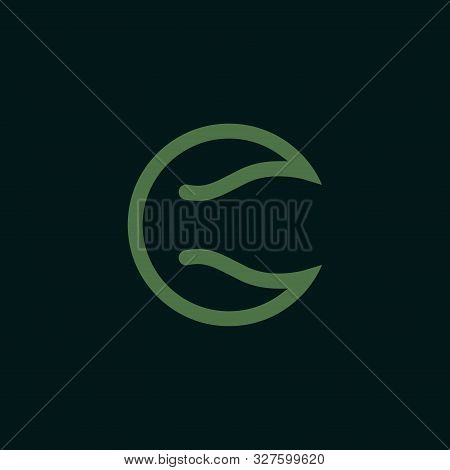 Letter C With Leaf Shape Logo Design Template.creative Initial C Icon Vector