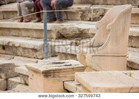 Detail Of The Seating At The Theatre Of Dionysus Eleuthereus The Major Theatre In Athens And Conside