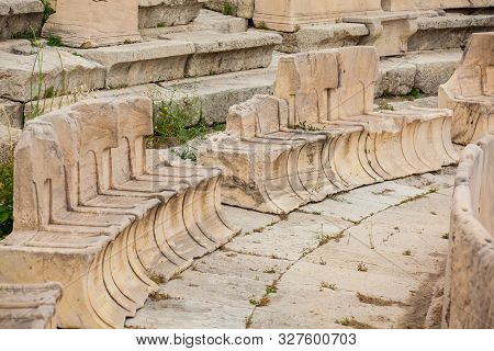 Detail Of The Seating At The Theatre Of Dionysus Eleuthereus The Major Theatre In Athens And Conside