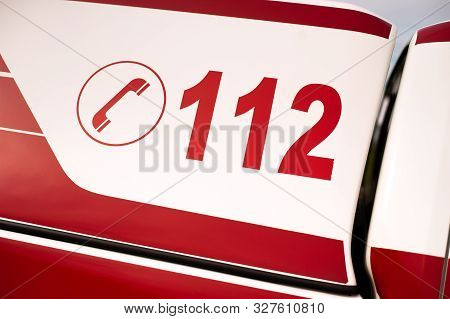 Germany, Baden Wurttemberg, Niederstetten. September 2019. Close Up Telephone Number For Urgency Cal