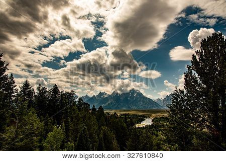 Grand Teton Mountain Range From A Viewpoint