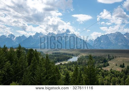Grand Teton Mountain Range From A Viewpoint