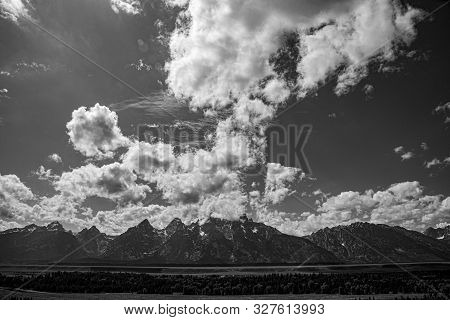 Grand Teton Mountain Range From A Viewpoint