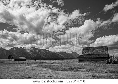 Mormon Home And Barn By The Mountain