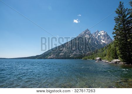 Peak Of Th Grand Teton By Jenny Lake