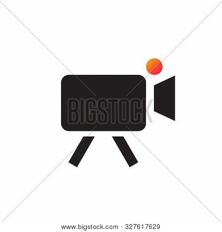 Video Camera Icon Vector Flat Design. Rec Camera Icon. Stock Vector Illustration Isolated On White B